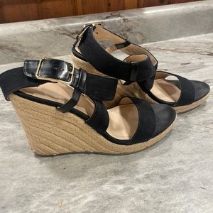 Banana Republic size 10 Black Summer Wedge Heel Open Toe.